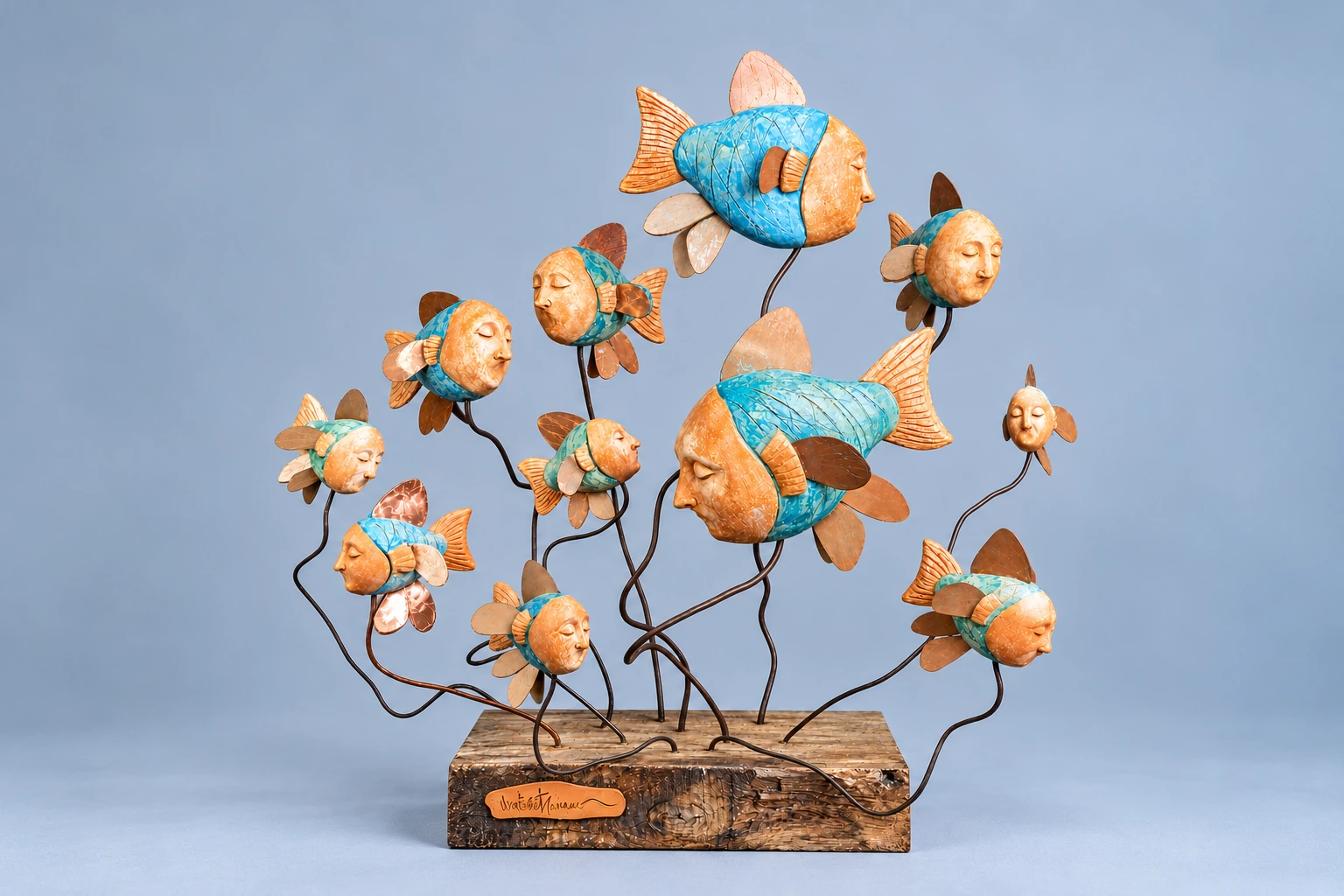 I pesci sognanti, scultura di Salvatore Troiano